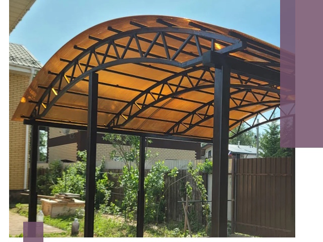 Изготовление навесов под ключ в Великом Устюге из качественных материалов