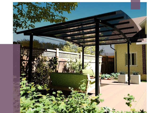 Навесы для террасы в Великом Устюге от 12978 руб. под ключ | ПРОЛЁТ-Влс