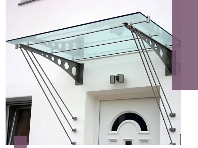 Козырьки над входом под ключ в Великом Устюге — изготовление и монтаж