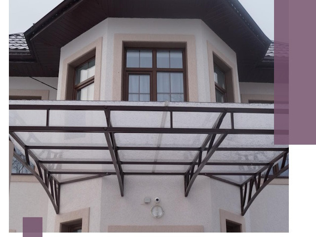 Козырьки из поликарбоната под ключ в Великом Устюге