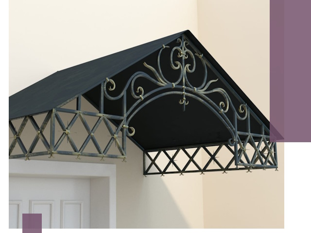 Двускатные металлические козырьки под ключ в Великом Устюге